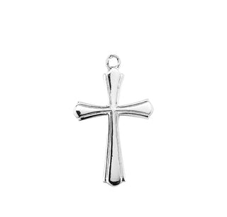 7/8-inch Sterling Silver Plain Cross with 18-inch Chain