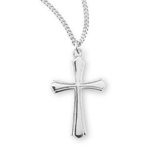 7 8 Inch Sterling Silver Plain Cross With 18 Inch Chain 1