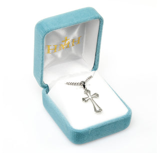 1-inch Sterling Silver Cut Out Cross with 18-inch Chain