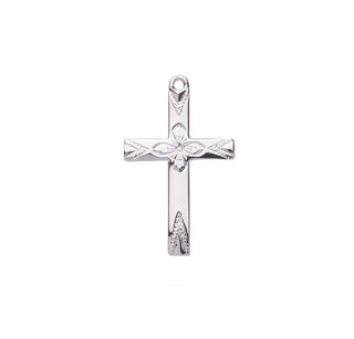 15/16-inch Sterling Silver Cross with 18-inch Chain