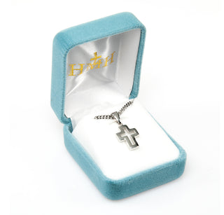5/8-inch Sterling Silver Cut Out Cross with 18-inch Chain