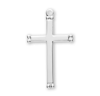 1 1/8-inch Sterling Silver Cross with 18-inch Chain
