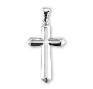 1 1/4-inch Sterling Silver Cut Out Cross with 18-inch Chain