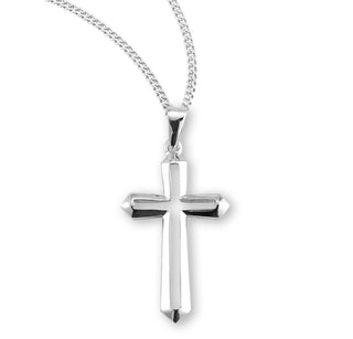 1 1 4 Inch Sterling Silver Cut Out Cross With 18 Inch Chain