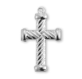 Twist Design Sterling Silver Cross
