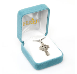 Irish Celtic Cross Sterling Silver Pendant