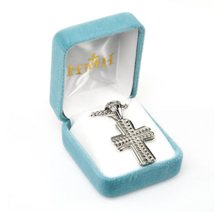1 5/8-inch Sterling Silver Cross with 24-inch Chain