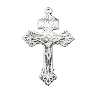 1 1/2-inch Sterling Silver "Pardon" Crucifix with 24-inch Chain