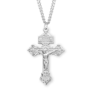 1 1 2 Inch Sterling Silver Pardon Crucifix With 24 Inch Chain