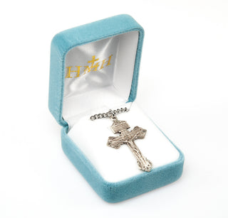 1 1/2-inch Sterling Silver "Pardon" Crucifix with 24-inch Chain