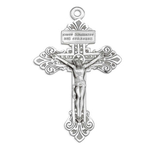2 1/8-inch Sterling Silver "Pardon" Crucifix with 24-inch Chain