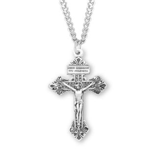 2 1 8 Inch Sterling Silver Pardon Crucifix With 24 Inch Chain