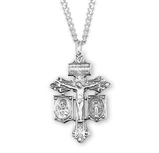 1 3 8 Inch Sterling Silver Jesus Mary Joseph Crucifix 20 Inch Chain