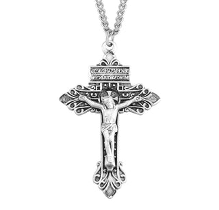 2 Inch Sterling Silver Pardon Crucifix With 24 Inch Chain