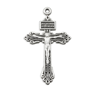 1 1/4-inch Sterling Silver Pardon Crucifix with 24-inch Chain