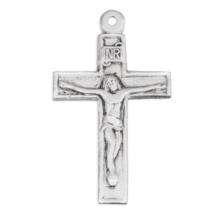 13/16-inch Sterling Silver Crucifix with 18-inch Chain