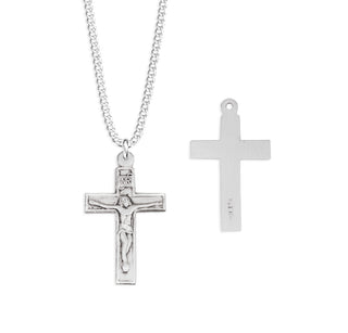 13 16 Inch Sterling Silver Crucifix With 18 Inch Chain