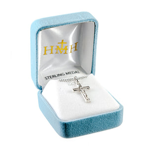 13/16-inch Sterling Silver Crucifix with 18-inch Chain