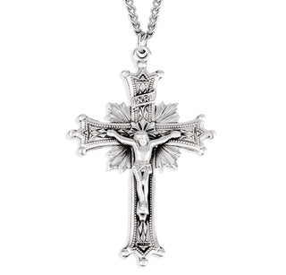 2 1 4 Inch Sterling Silver Crucifix With 24 Inch Chain 1