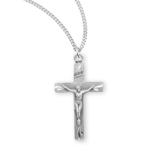 1 Inch Sterling Silver Crucifix With 18 Inch Chain