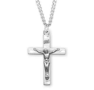 1 3 16 Inch Sterling Silver Crucifix With 20 Inch Chain