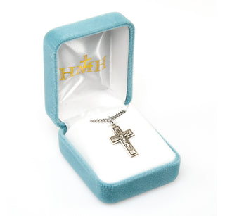 7/8-inch Sterling Silver Crucifix with 18-inch Chain