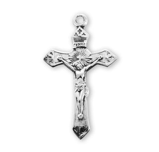 1 1/8-inch Sterling Silver Crucifix with 18-inch Chain