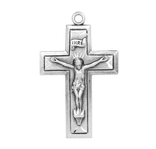 1 5/16-inch Sterling Silver Crucifix with 24-inch Chain