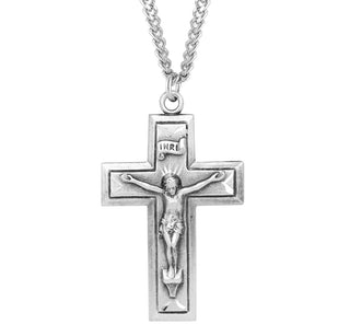 1 5 16 Inch Sterling Silver Crucifix With 24 Inch Chain 1