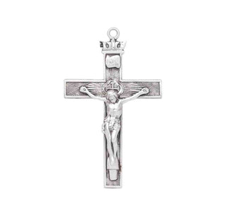 1 3/4-inch Sterling Silver Crucifix with 24-inch Chain