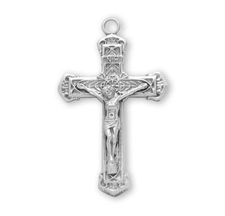 1 1/4-inch Sterling Silver Crucifix with 20-inch Chain