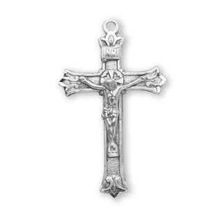 1-inch Sterling Silver Crucifix with 18-inch Chain
