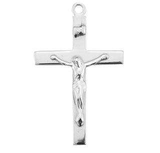 1 5/16-inch Sterling Silver Crucifix with 20-inch Chain
