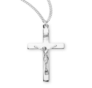 1 5 16 Inch Sterling Silver Crucifix With 20 Inch Chain