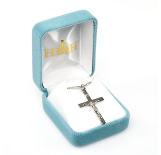 1 5/16-inch Sterling Silver Crucifix with 20-inch Chain