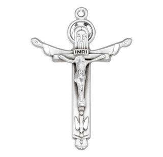 1 1/4-inch Sterling Silver Trinity Crucifix with 18-inch Chain