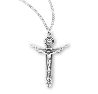 1 1 4 Inch Sterling Silver Trinity Crucifix With 18 Inch Chain