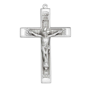 1 3/4-inch Sterling Silver Crucifix with 24-inch Chain