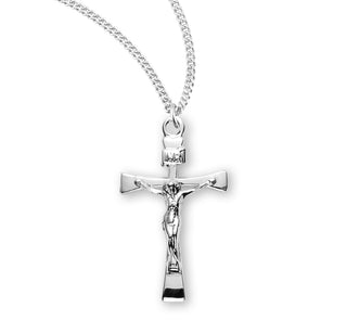 7 8 Inch Sterling Silver Crucifix With 18 Inch Chain 1