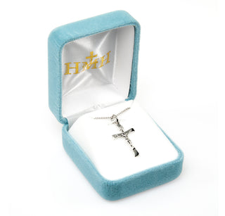 7/8-inch Sterling Silver Crucifix with 18-inch Chain