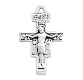 13/16-inch Sterling Silver San Damiano Crucifix with 18-inch Chain