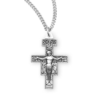 13 16 Inch Sterling Silver San Damiano Crucifix With 18 Inch Chain