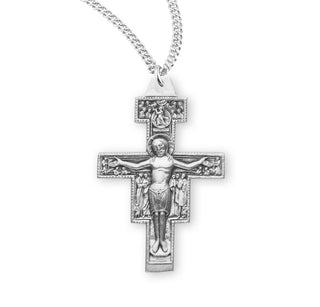 1 1 4 Inch Sterling Silver San Damiano Crucifix With 20 Inch Chain