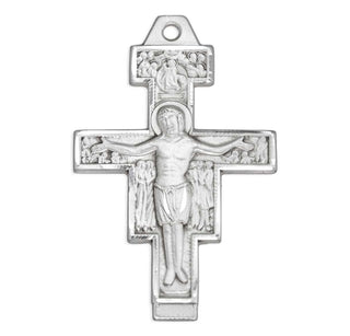 1 5/8-inch Sterling Silver San Damiano Crucifix with 24-inch Chain