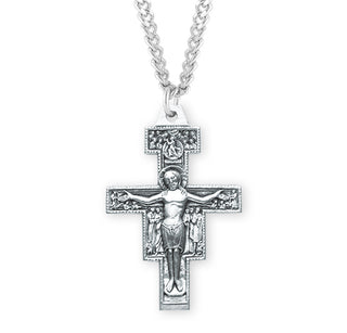1 5 8 Inch Sterling Silver San Damiano Crucifix With 24 Inch Chain