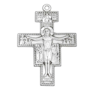 2-inch Sterling Silver San Damiano Crucifix with 27" Chain