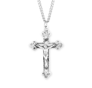 2 1 16 Inch Sterling Silver Crucifix With 24 Inch Chain