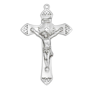 1 11/16-inch Sterling Silver Crucifix with 24-inch Chain