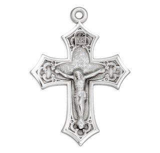 1 1/2-inch Sterling Silver Crucifix with 24-inch Chain