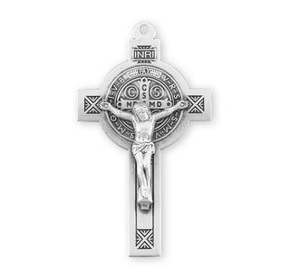 2-inch Sterling Silver St. Benedict Crucifix with 24-inch Chain